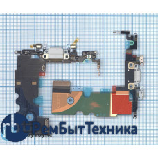 Шлейф разъема питания с аудио-разъемом для iPhone 8 Orig белый