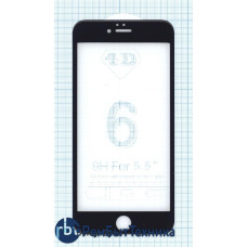 Защитное стекло 4D для Apple iPhone 6/6S Plus черное Защитное стекло 4D для Apple iPhone 6/6S Plus черное