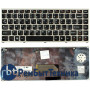 Клавиатура для ноутбука Lenovo IdeaPad U460 черная с серебристой рамкой