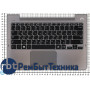 Клавиатура для ноутбука Samsung NP-535U3C 535U3C BA75-04055M черная топ-панель серебристая