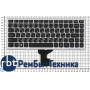 Клавиатура для ноутбука Lenovo IdeaPad Z400 черная с серой рамкой (подсветка)