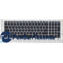 Клавиатура для ноутбука HP ENVY 15-j000 черная с серебристой рамкой и подсветкой