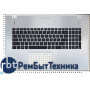 Клавиатура для ноутбука ASUS N76V черная, топ-панель серебристая Клавиатура для ноутбука ASUS N76V черная, топ-панель серебристая