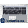 Клавиатура для ноутбука Asus X555 топ-панель черно-серебристая