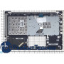 Клавиатура для ноутбука Asus VivoBook S451LB черная топ-панель серебристая