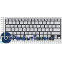 Клавиатура для ноутбука Asus ZenBook UX301 серебристая без рамки с подсветкой Клавиатура для ноутбука Asus ZenBook UX301 серебристая без рамки с подсветкой